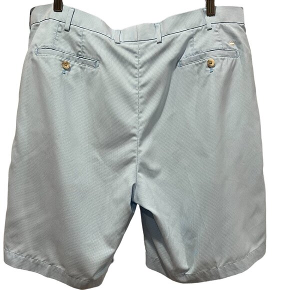 Peter Millar Men's Striped Golf Shorts, Wicking, Blue, 40 - Picture 8 of 9